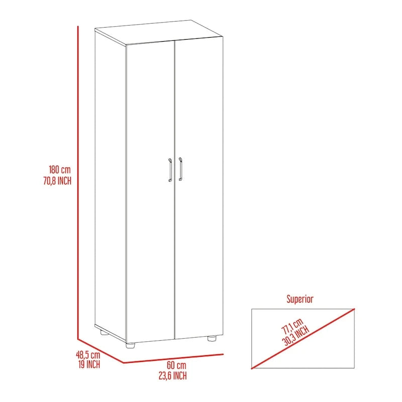 Rose Double Armoire with Hanging Rod – Image 11