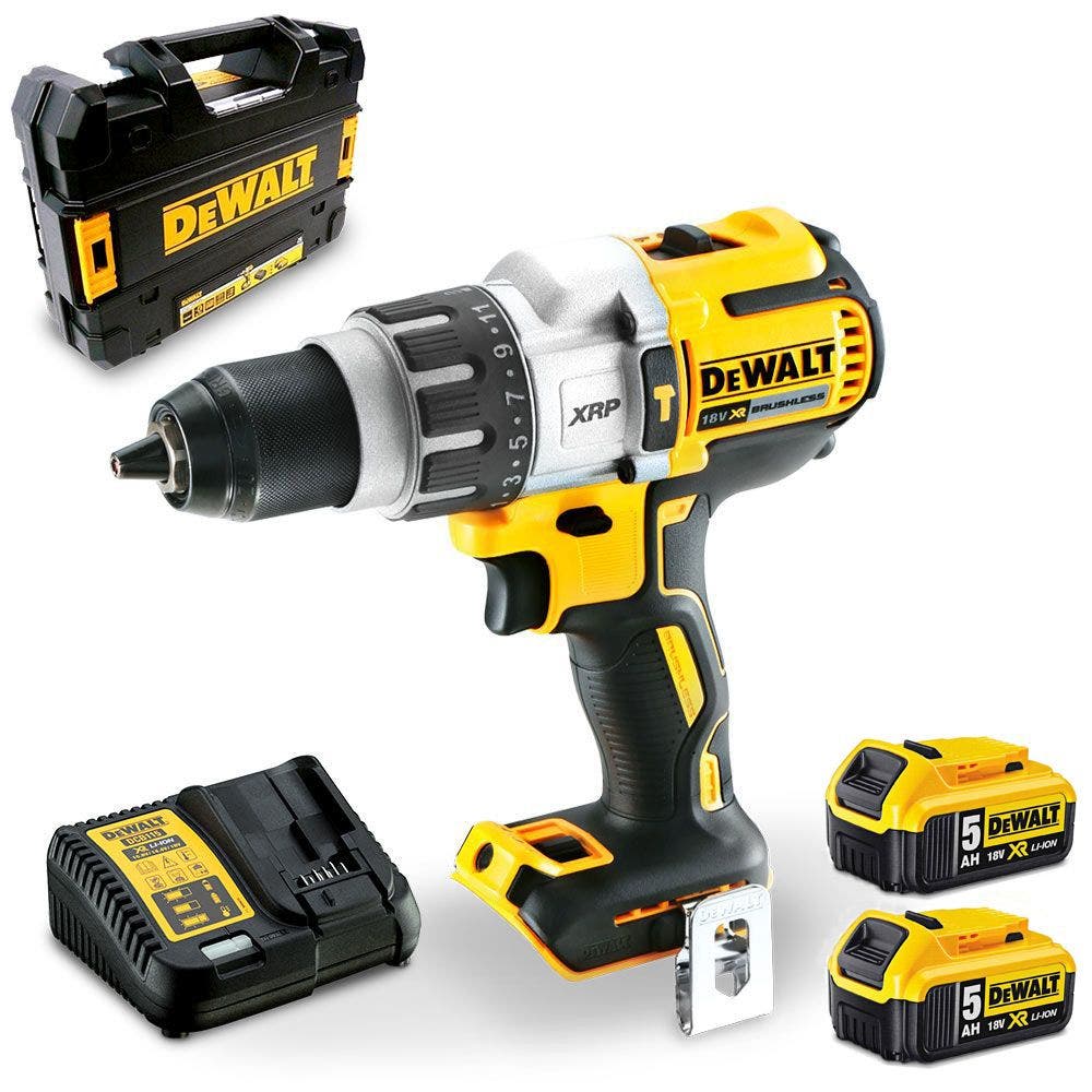 18V Brushless 2 x 5.0Ah 13mm Hammer Drill Kit DCD996P2-XE