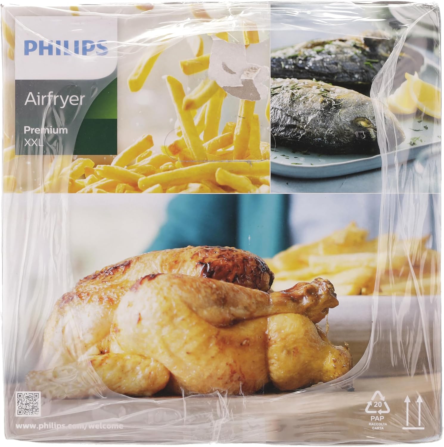 Philips Premium XXL Airfryer sans huile, Smart Sensing, 2225 W, technologie d'élimination des graisses, Rapid Air, 43,3 x 32,1 x 31,5 cm, Plastique, blanc, HD9870/20 – Image 11