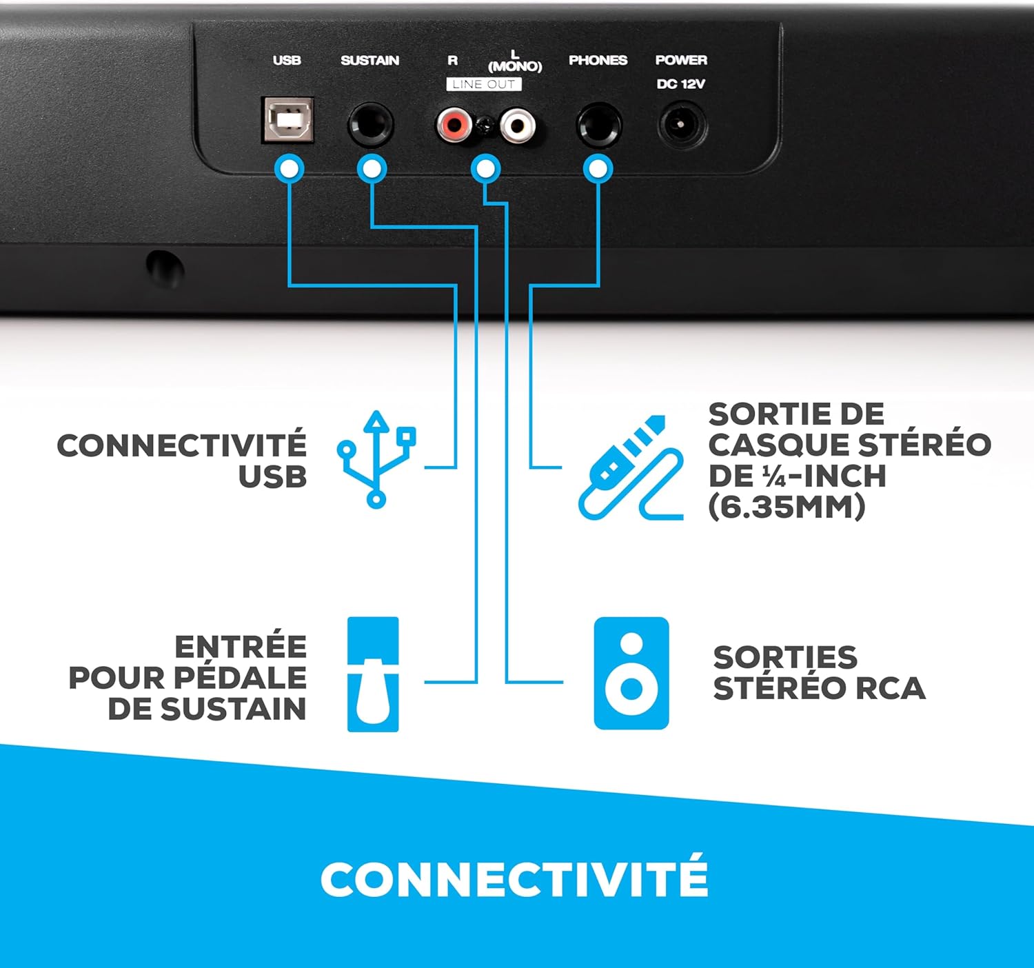 Alesis Recital Piano Numérique 88 Touches Semi-Lestées avec Enceintes Intégrées et Cours Gratuits – Image 5