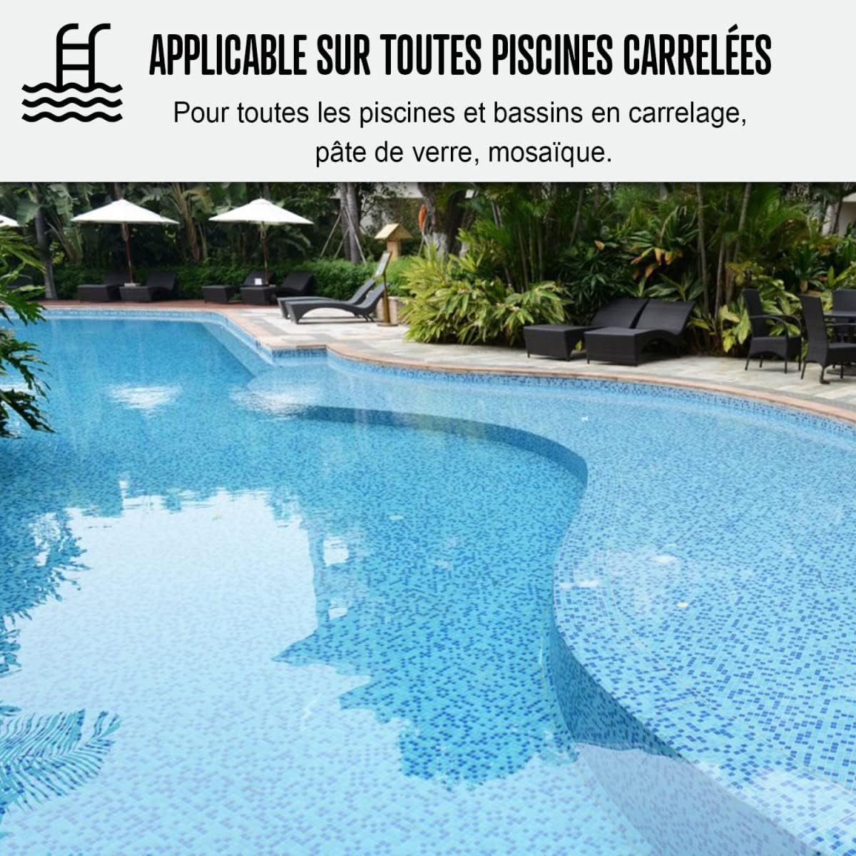 ARCANE INDUSTRIES Peinture Piscine carrelage et mosaïque - Polyuréthane aliphatique - 5 kg (jusqu'à 15m² pour 2 Couches) Bleu Clair – Image 6