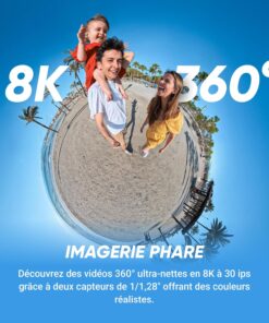 Alternative view of X5 Pack protège-objectifs - caméra 360 8K étanche, Basse lumière de Pointe, Perche à Selfie Invisible, objectifs Robustes et remplaçables, 3h d'autonomie, Audio Net, stabilisation