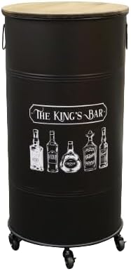 Urban Living LOFT & Metal Bar BIDON avec roulettes DIAM 50CM X H100CM