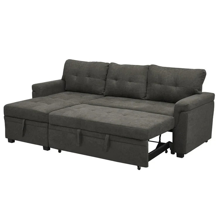 Convertible Reversible Sectional Sofa with Pull-Out Sleeper Bed, Hidden Storage Chaise, and Durable Legs – Image 45