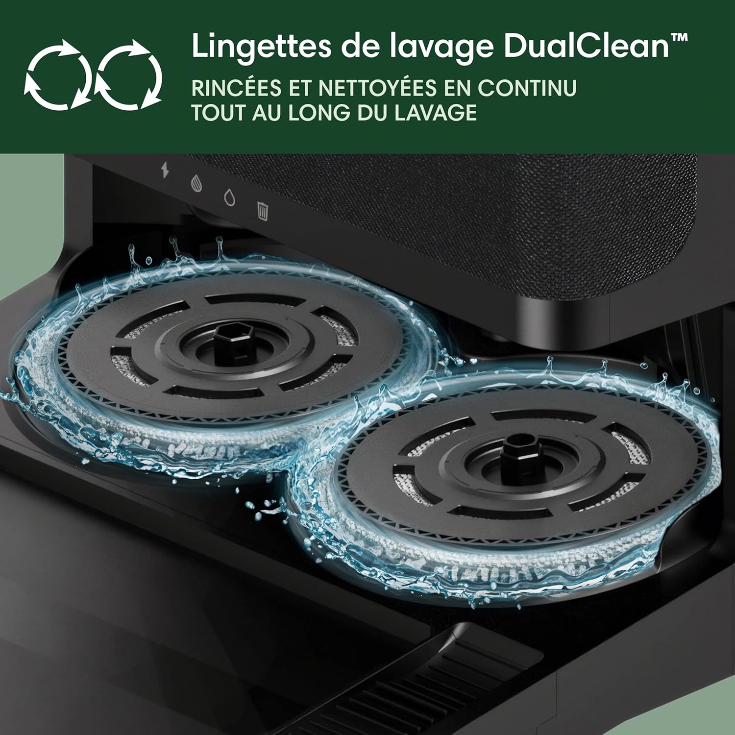 iRobot Roomba Plus 405 Combo Robot + AutoWash - Base Multifonction - Lavage et séchage des lingettes - LiDAR Clearview - 75 Jours d'autovidage - Double Lavage avec SmartScrub - Noir – Image 8