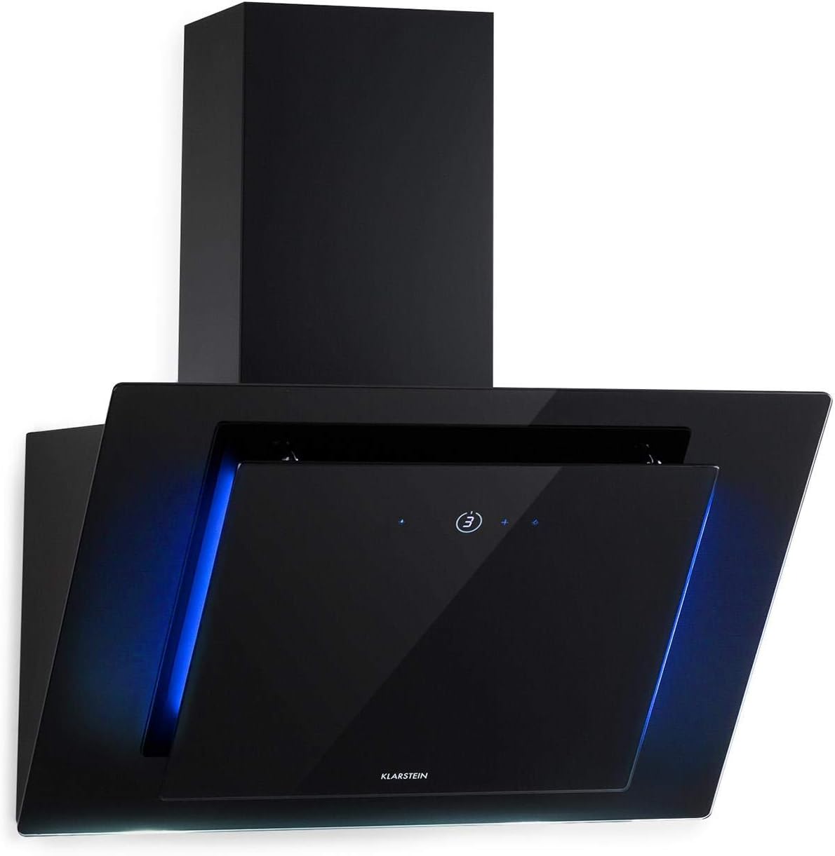 KLARSTEIN Eleonora - hotte aspirante, CEE A++, capacité: 426 m3/h, commande tactile, éclairage LED RVB, 60 dB, évacuation ou recirculation d'air, filtre à graisse, 60cm - noir