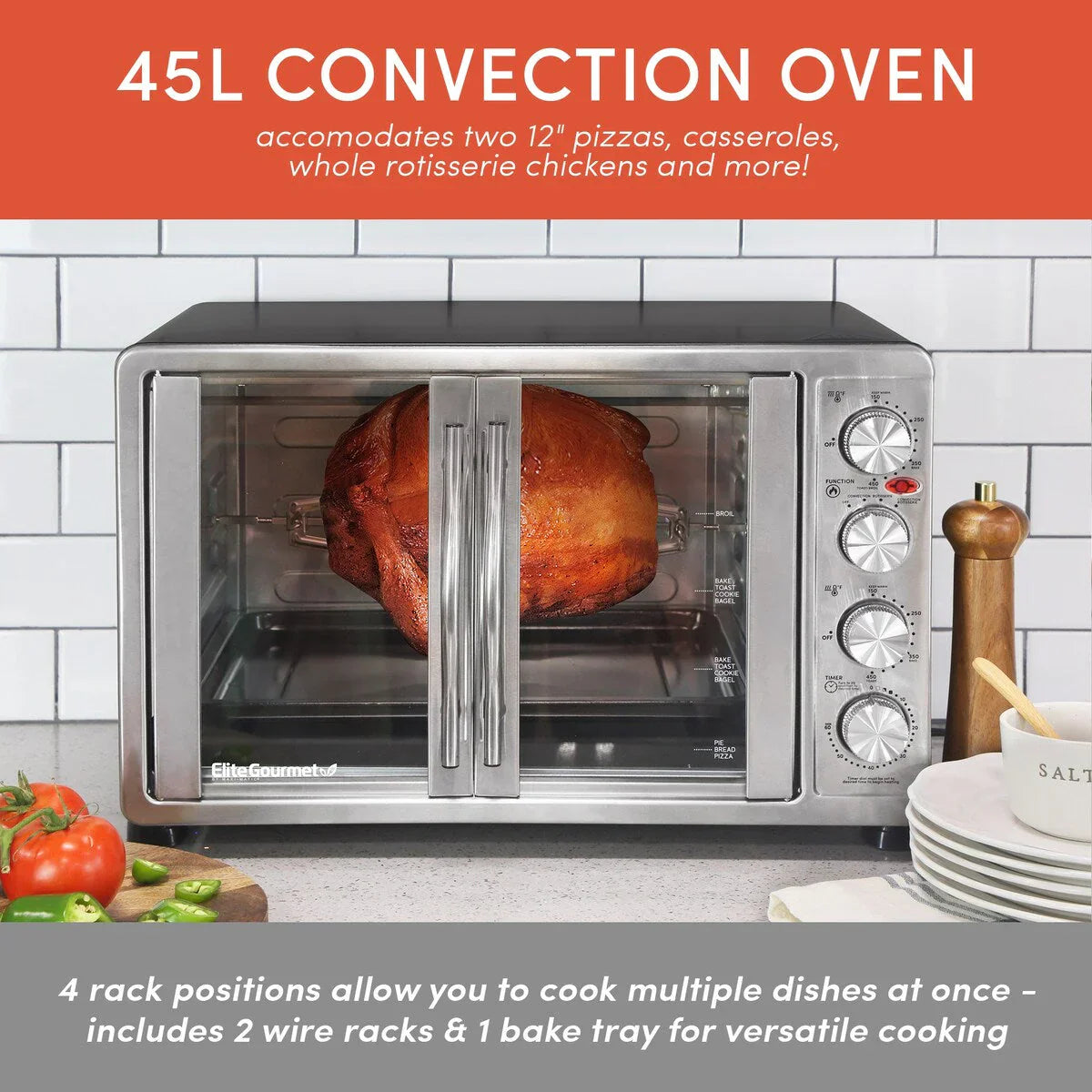 Elite Platinum Double Door Oven with Rotisserie and Convection – Image 5