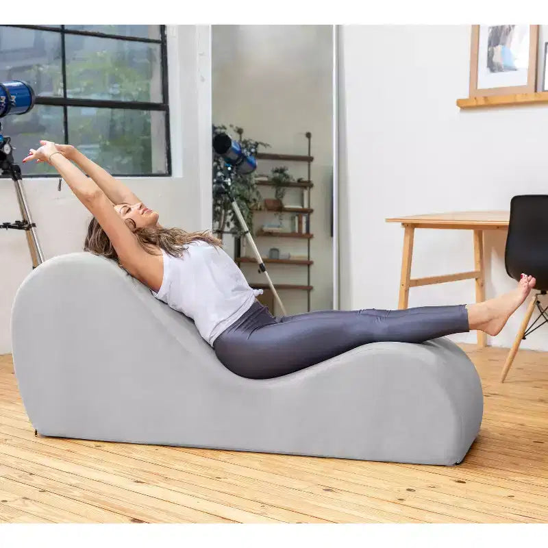 Avana Sleek Chaise Lounge for Yoga - Made in The USA - Great for Stretching, Relaxation, Exercise & More, 60D x 18W x 26H Inch, Light Grey – Image 41