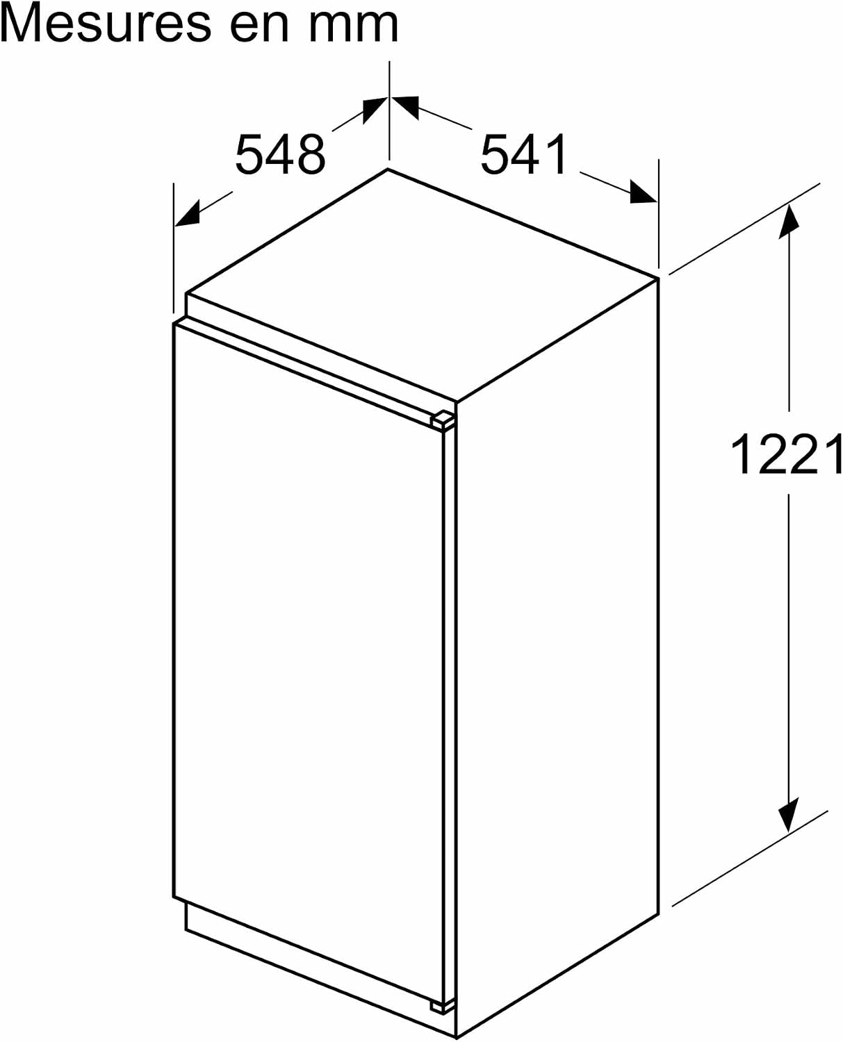 Bosch KIR41NSE0, Série 2, Petit réfrigérateur, Encastrable, 122,1 x 54,1 cm, 204 L – Image 5
