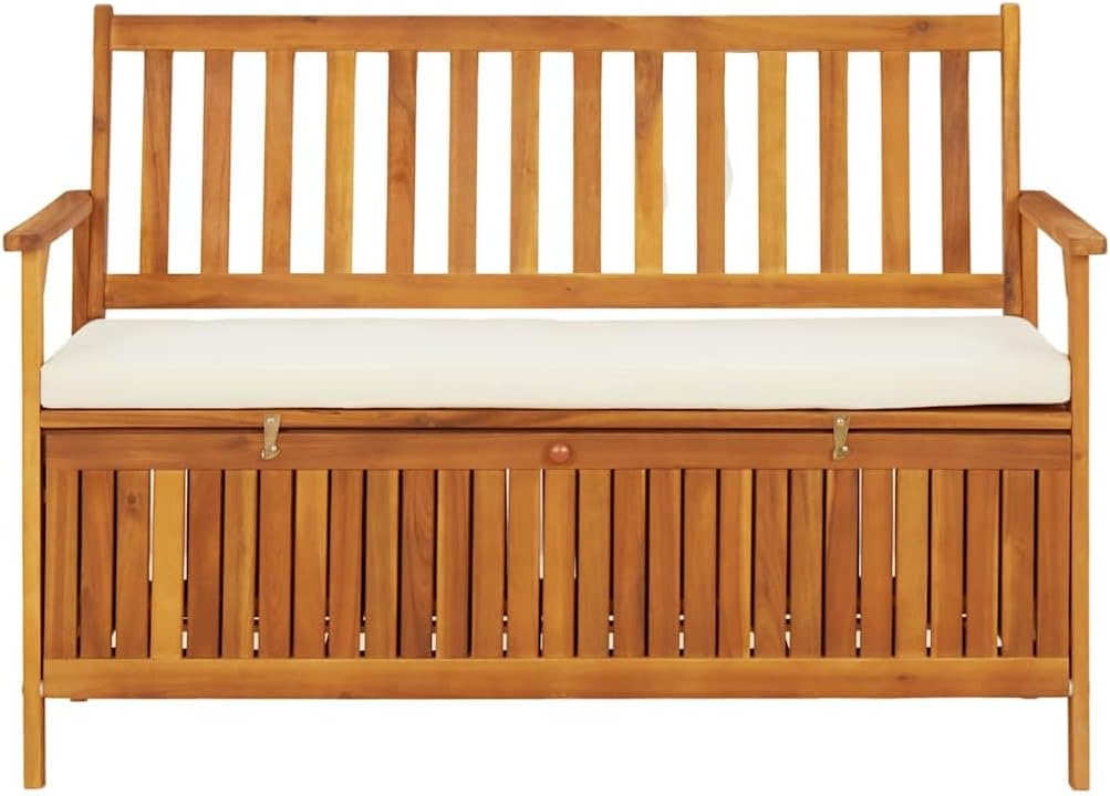 vidaXL Banc de Rangement de Jardin Siège Coffre Stockage Bois d'Acacia Massif – Image 3