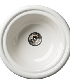 Lavabo vasque ronde en céramique 38x38x16 cm - blanc - style classique