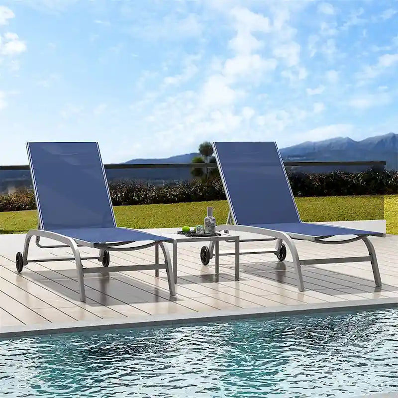 Two Outdoor Lounge Chairs with 1 Table – Image 7