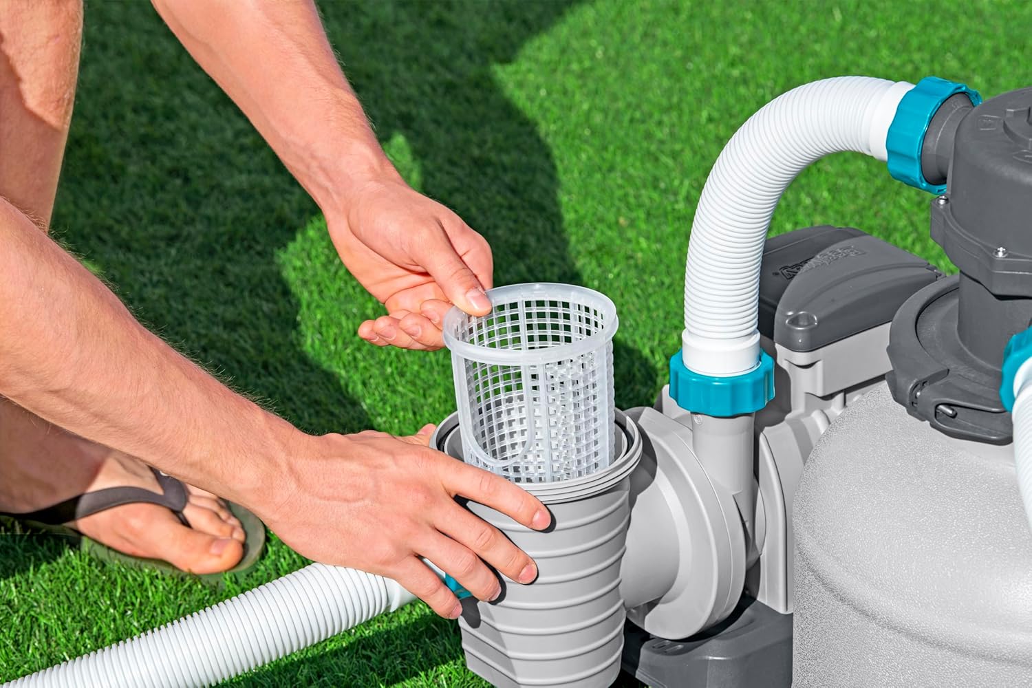 Bestway Pompe de Filtration à Sable pour Piscine Hors Sol 8 327 L - 55,5 cm x 44 cm x 60 cm - Gris/Vert – Image 6
