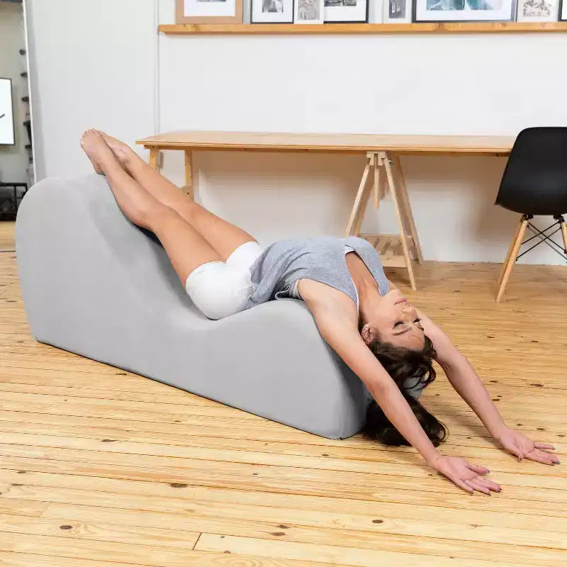 Avana Sleek Chaise Lounge for Yoga - Made in The USA - Great for Stretching, Relaxation, Exercise & More, 60D x 18W x 26H Inch, Light Grey – Image 42