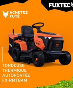 Alternative view of FUXTEC Tondeuse autoportée FX-RMT84M - Tondeuse autoportée à Essence avec Largeur de Coupe 83 cm - Moteur 8,8 KW 432 cm³ - 6 hauteurs réglables - bac 280 L - Marche arrière RMO - boîte Manuelle 5+1