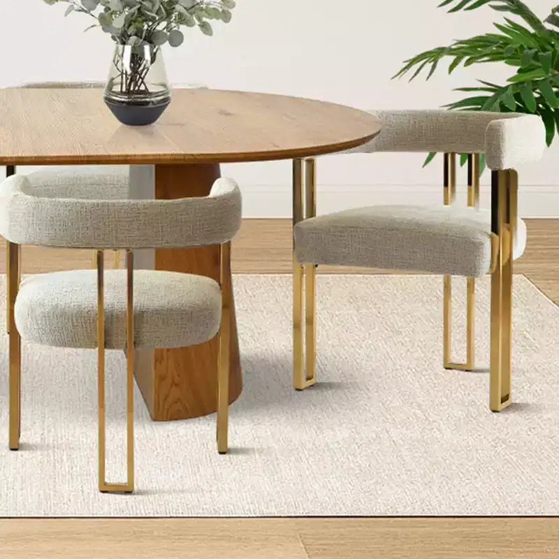 3-in-1 Oval Extendable Dining Table Set with 6 Chenille Upholstered Chairs Featuring Gold Metal Legs, Versatile Dining Furniture-Panipeachy – Image 19