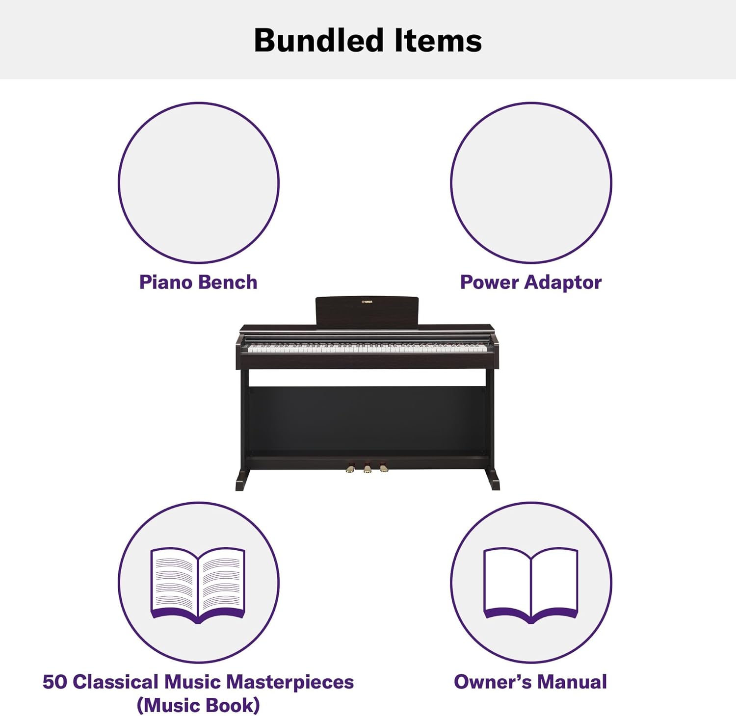 Yamaha ARIUS YDP-145 Piano Numérique - Piano d'Intérieur Moderne et meuble pour Amateurs, Jouabilité de Piano Acoustique Authentique, en noyer noir – Image 7
