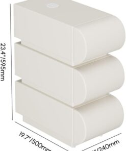 Alternative view of Homary Table de Chevet LED Intelligente Étroite 3 Tiroirs, Chargeur sans Fil USB/Type-C, Petit Meuble de Rangement pour Chambre Adulte (1, Étroit)