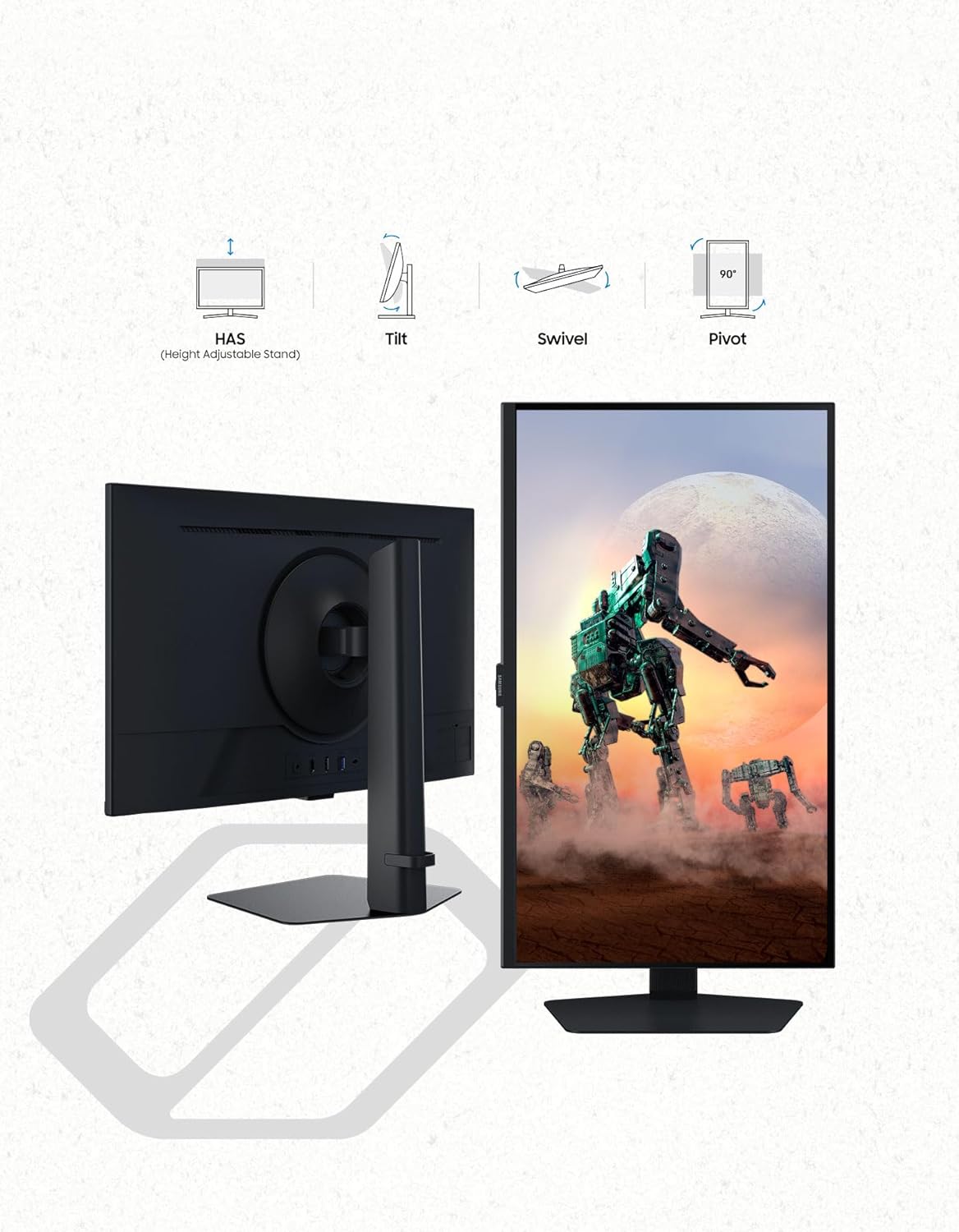 Ecran PC Odyssey G50D 27’’ 180Hz, 1ms, Dalle Fast IPS, Résolution QHD:2560x1440, Contraste 1000:1, AMD FreeSync, Auto Source Switch +, HDR400, Pied ajustable, DisplayPort, HDMI, LS27DG502EUXEN – Image 10