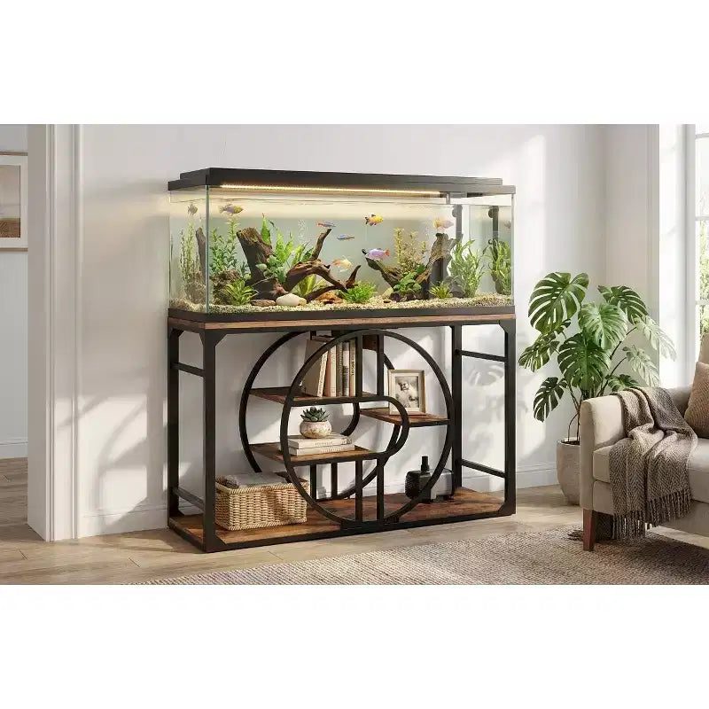55-75 Gallon Metal Aquarium Stand, Heavy-Duty Fish Tank Stand with Storage Cabinet, Multi-Tier Fish Tank Stand with Thickened Legs, Suitable – Image 7