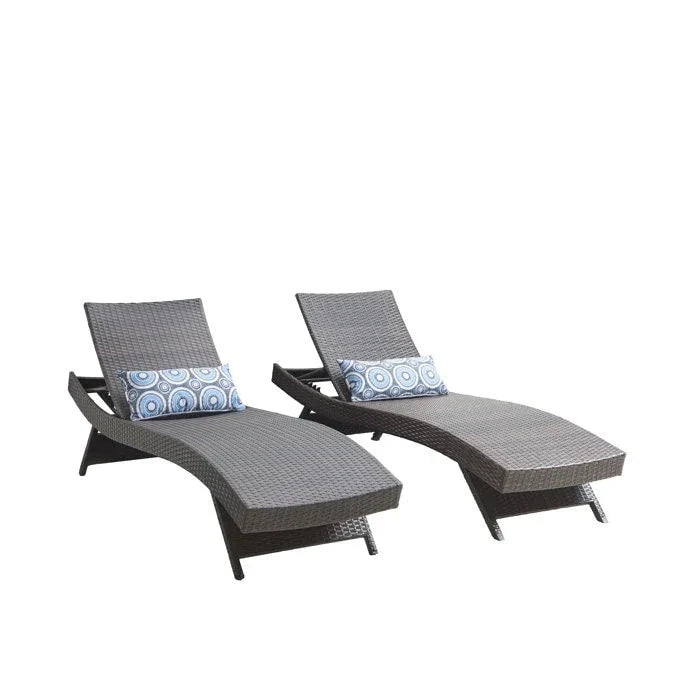 All Weather Wicker Chaise Lounge - Set of 2 – Image 11