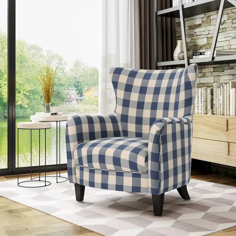 Modern Retro 30.25 High Back Upholstered Arm Chair with Wood Legs for Living Room – Image 33
