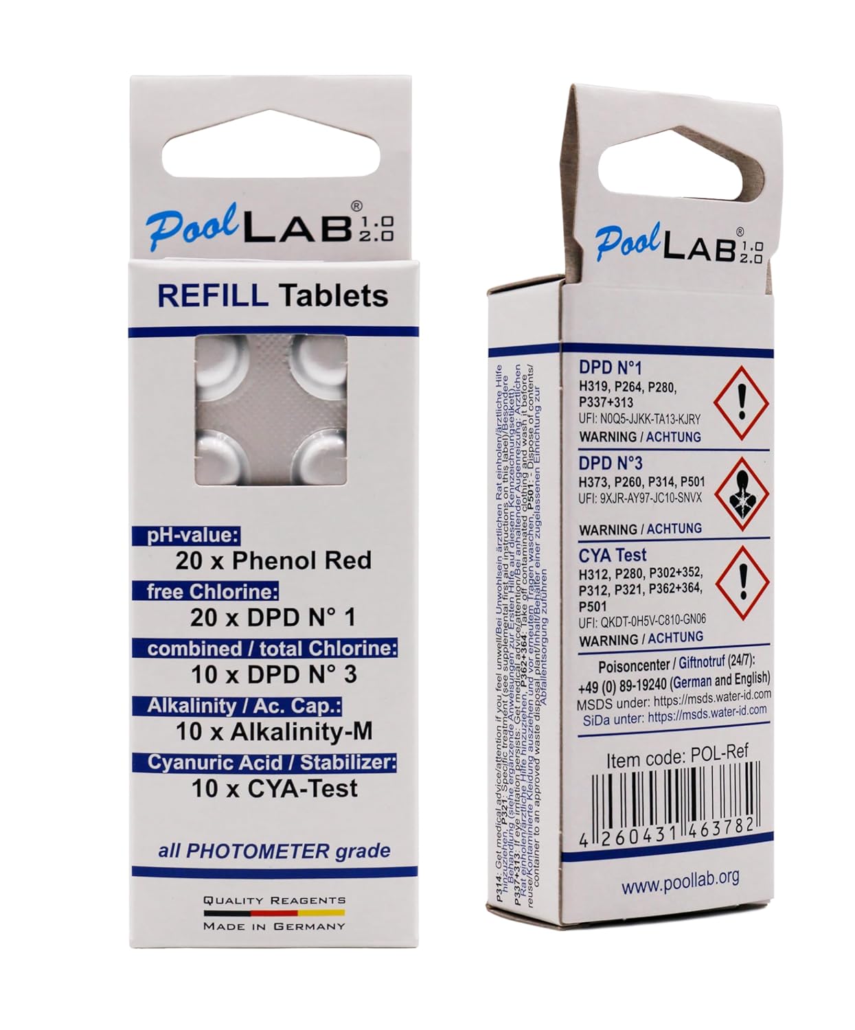 PoolLab 2.0 avec 70 pastilles de test et sac, édition spéciale pour MediMuc - 24 paramètres - App, logiciel - Mesure jusqu'à 3 paramètres dans un test + mallette de rangement vide – Image 8