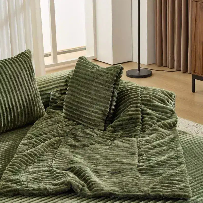 Dark Gray / Gray / Green / Sea Blue Corduroy Convertible Sleeper Sofa Bed, 2-Seater – Image 20
