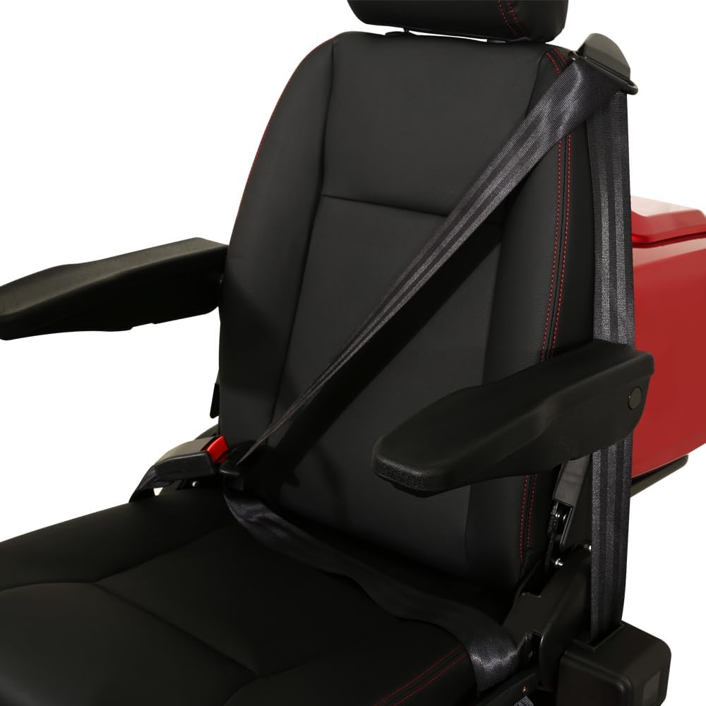 Scooter électrique 4 roues de mobilité pour senior et PMR, confort, sécurité et stabilité – RIDE66 RC60 (Rouge, Siège Capitaine) – Image 6