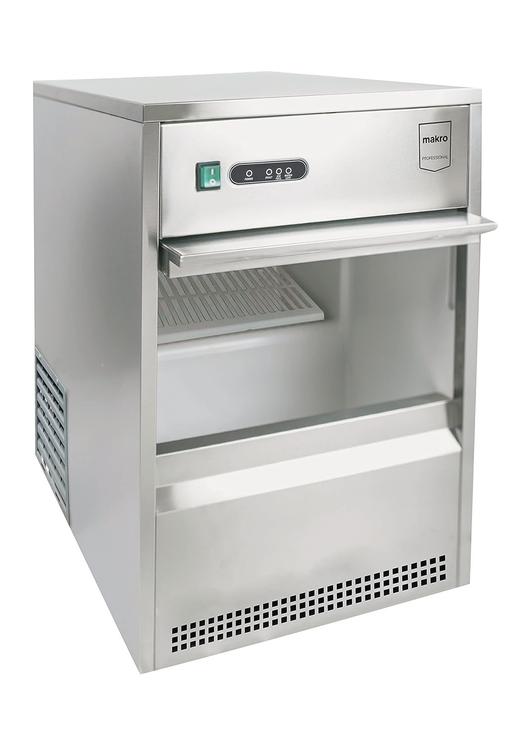 METRO Professional Machine à glaçons GIM1026B, Acier inoxydable, 42 x 51.4 x 65.5 cm, 170 W, 26 kg / 24 h, forme conique creuse, argentée – Image 2