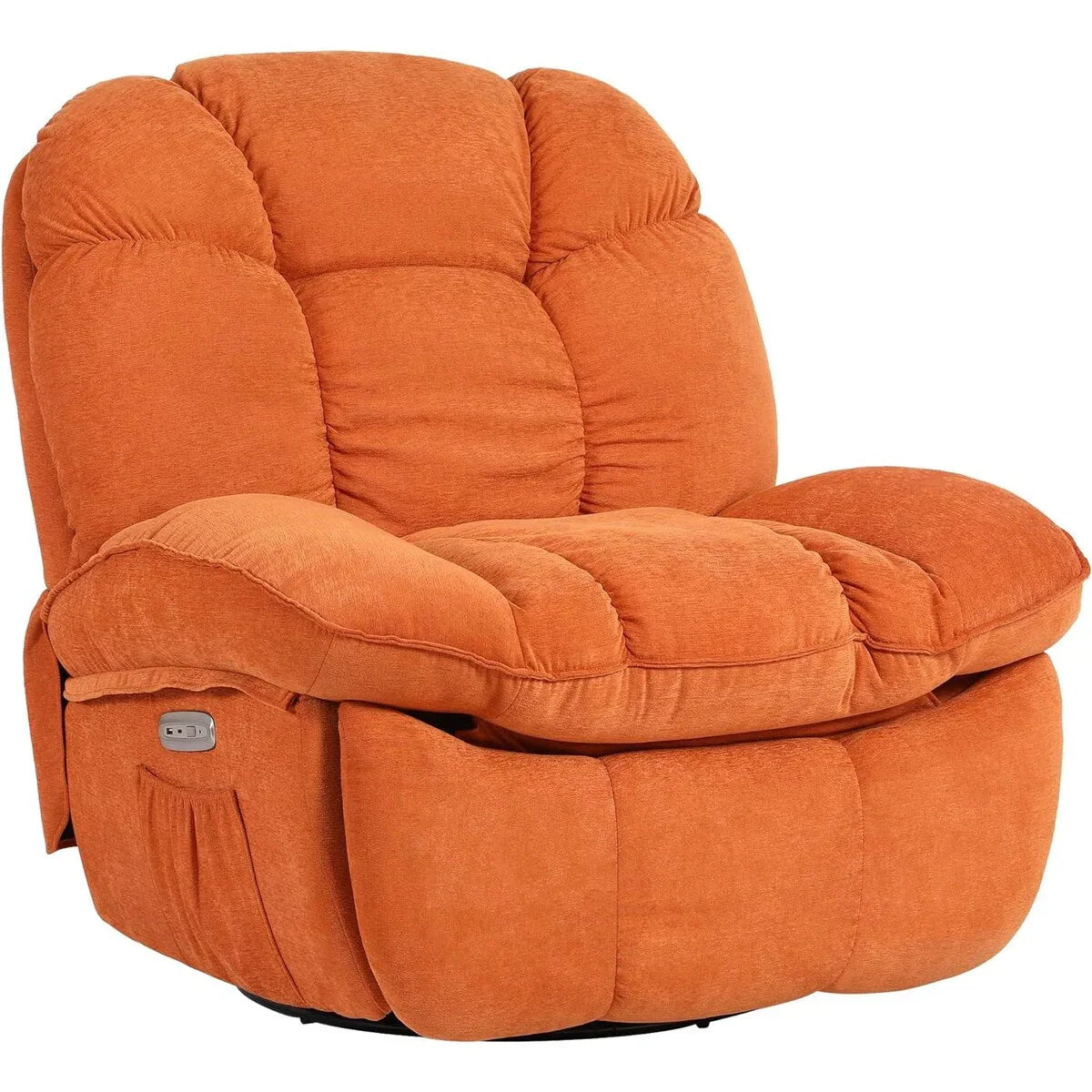 XINMICS Swivel Power Recliner Chair, Massage Rocker Recliners with Heated ,USB, USB-C and Side Pocket – Image 8