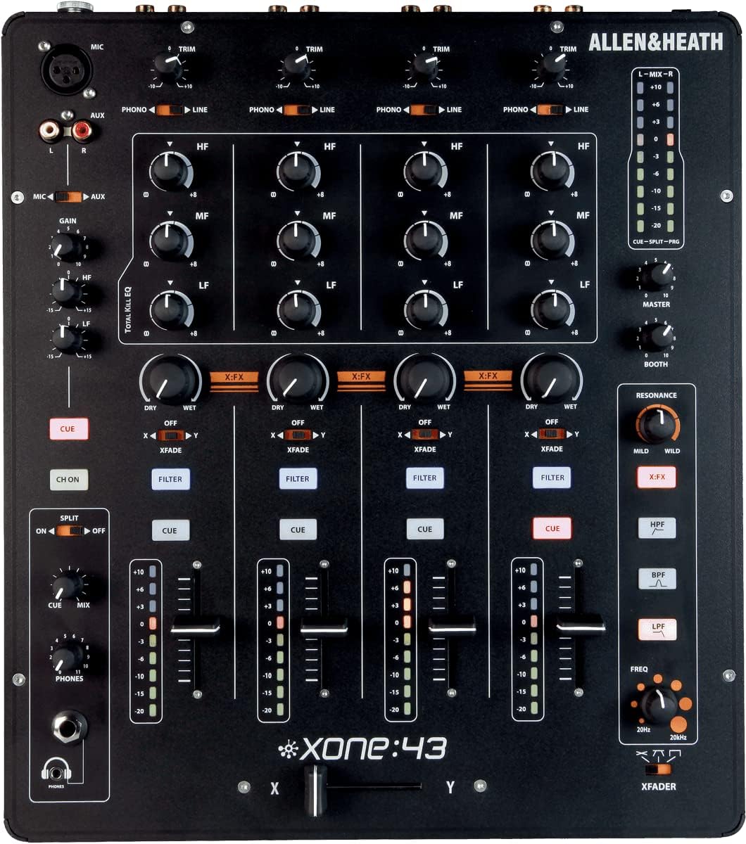 Allen & Heath Xone:43 4channels 20 - 20000Hz Noir - Tables de mixage audio (4 canaux, 24 bit, 20 - 20000 Hz, 20 dB, 0,05%, 3,5 mm) – Image 4