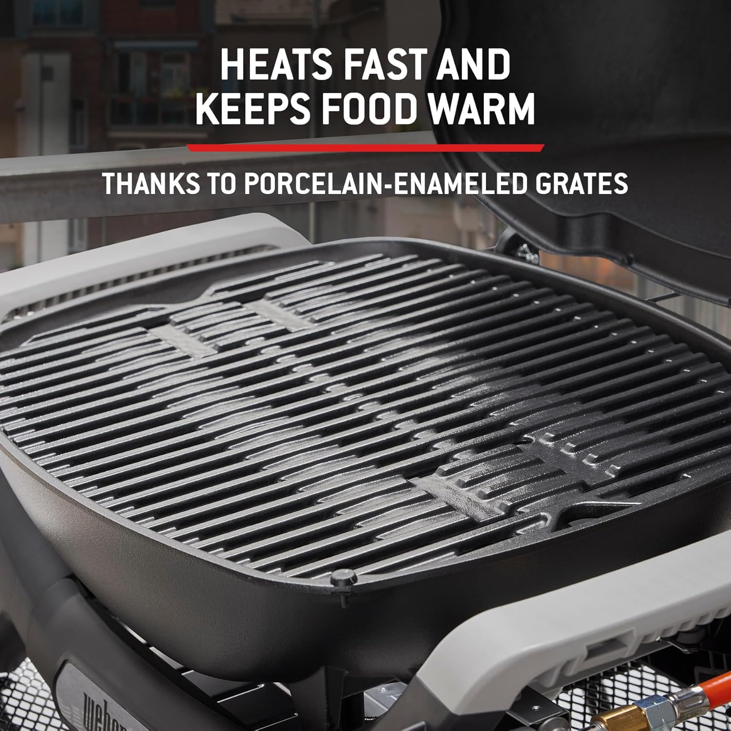 Weber Barbecue à gaz Q 1100N / Barbecue portable léger pour camping, patios et balcons avec brûleur haute efficacité, grilles en fonte émaillée et allumage électronique, noir – Image 9