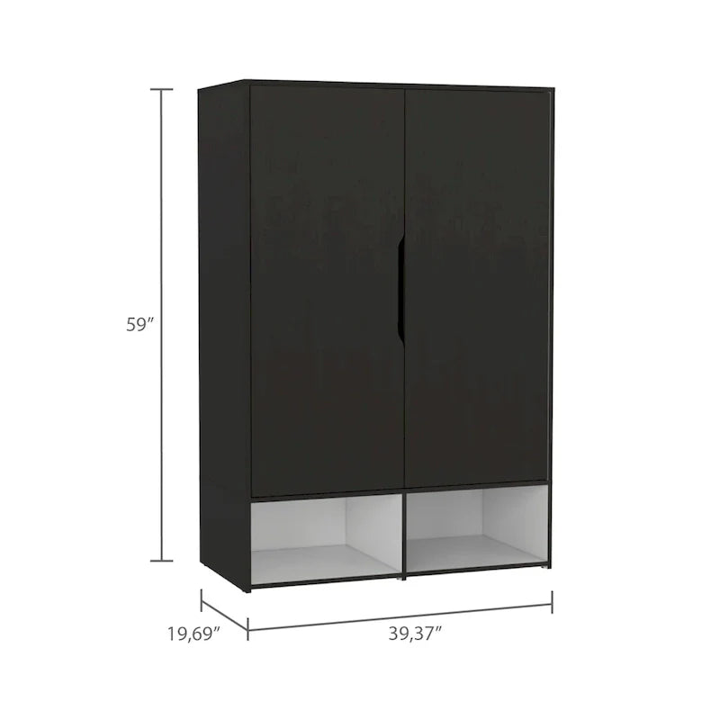 Rose Double Armoire with Hanging Rod – Image 16