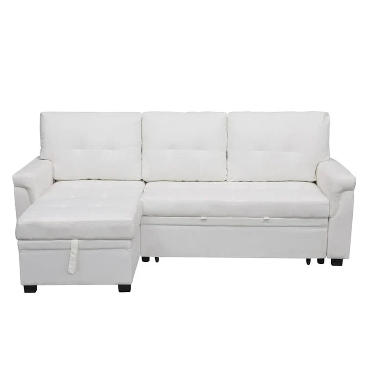 Convertible Reversible Sectional Sofa with Pull-Out Sleeper Bed, Hidden Storage Chaise, and Durable Legs – Image 64