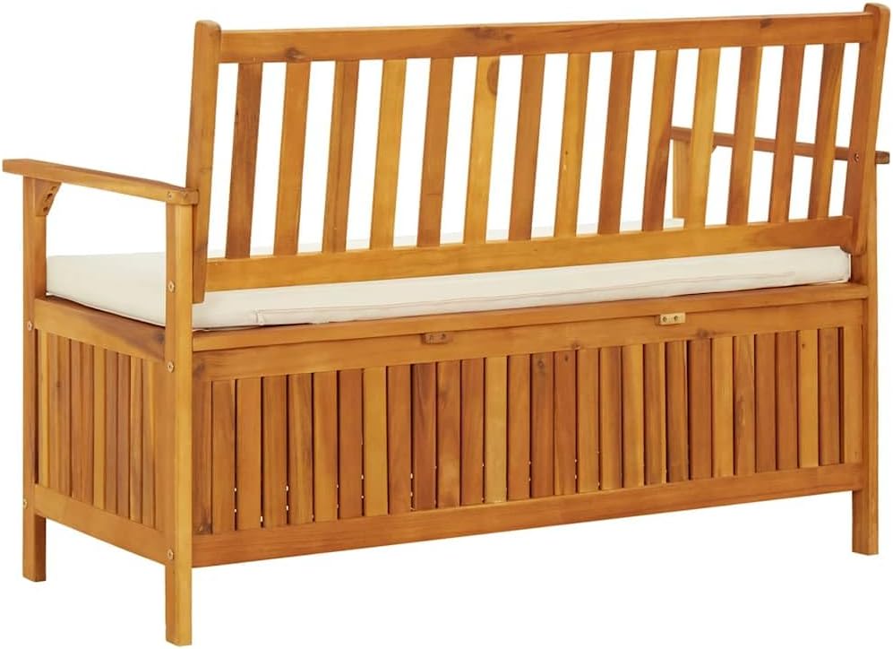 vidaXL Banc de Rangement de Jardin Siège Coffre Stockage Bois d'Acacia Massif – Image 7