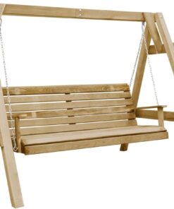 vidaXL Balancelle de Jardin, Bâche de Balancelle, Aire de Jeux Patio Terrasse Arrière-Cour Extérieur, Bois de Pin Imprégné 205x150x157 cm