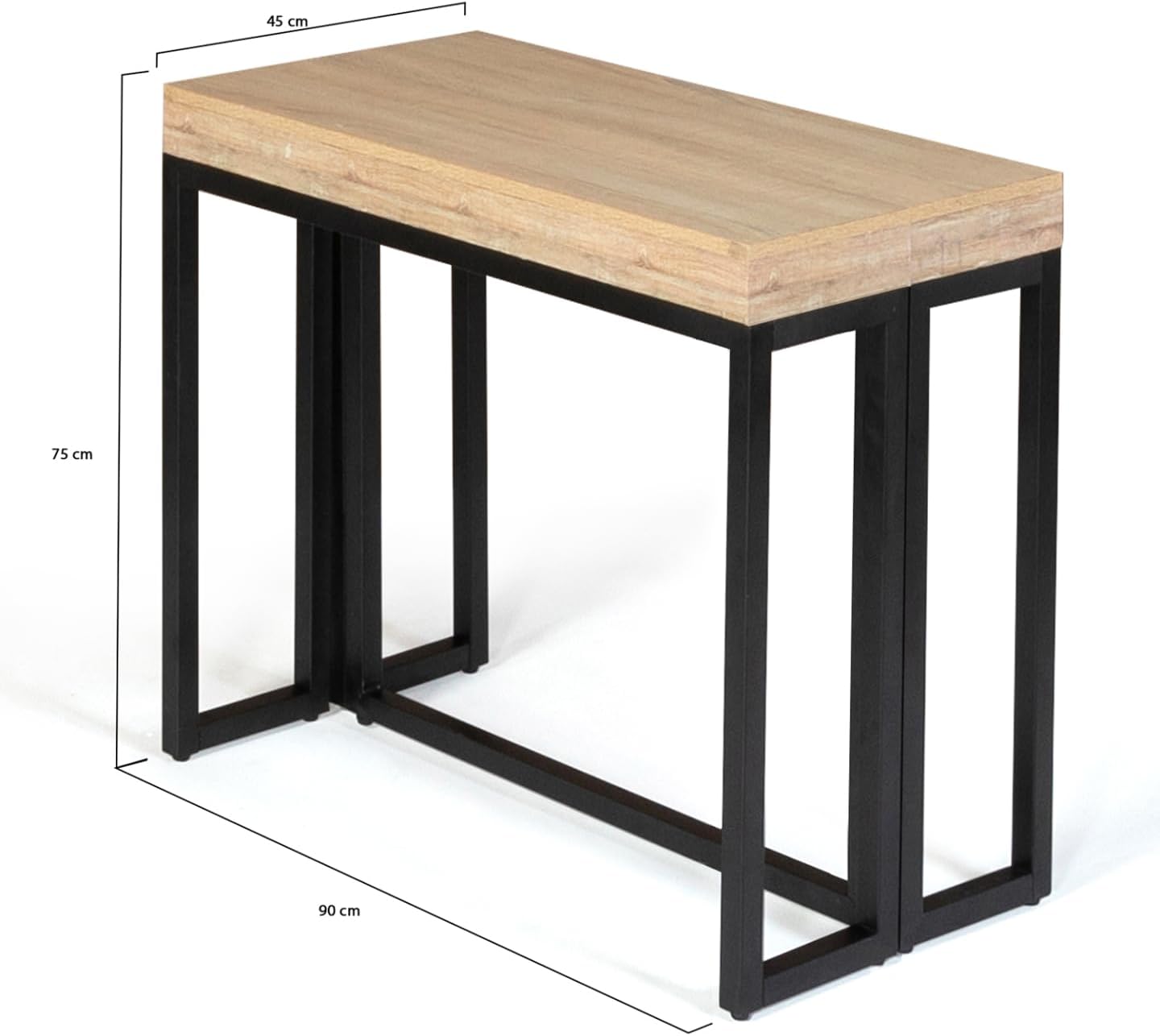 IDMarket - Table Console Extensible Toronto 10 Personnes 235 cm Design Industriel – Image 3
