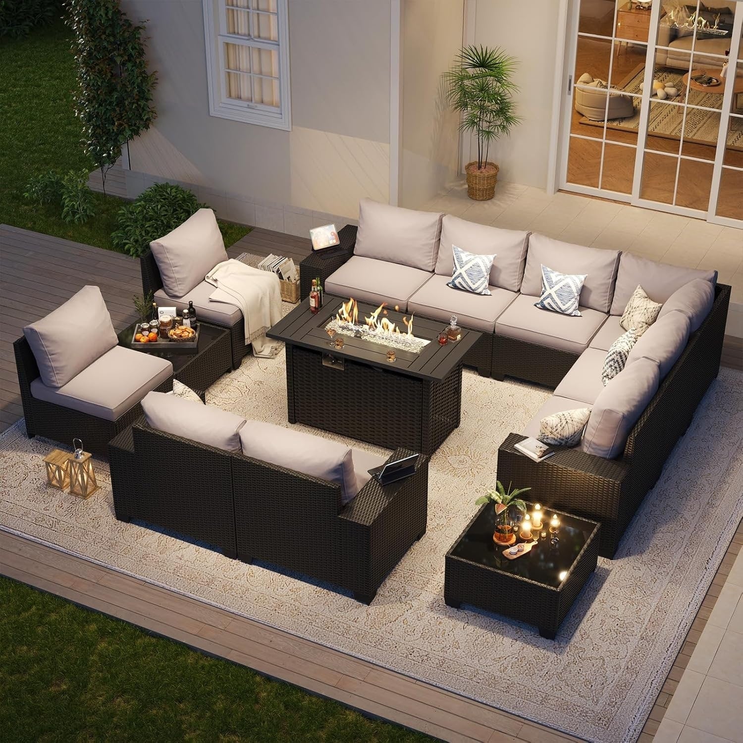 Outdoor Patio Furniture Sets with 4in Thicken Cushion – Image 43