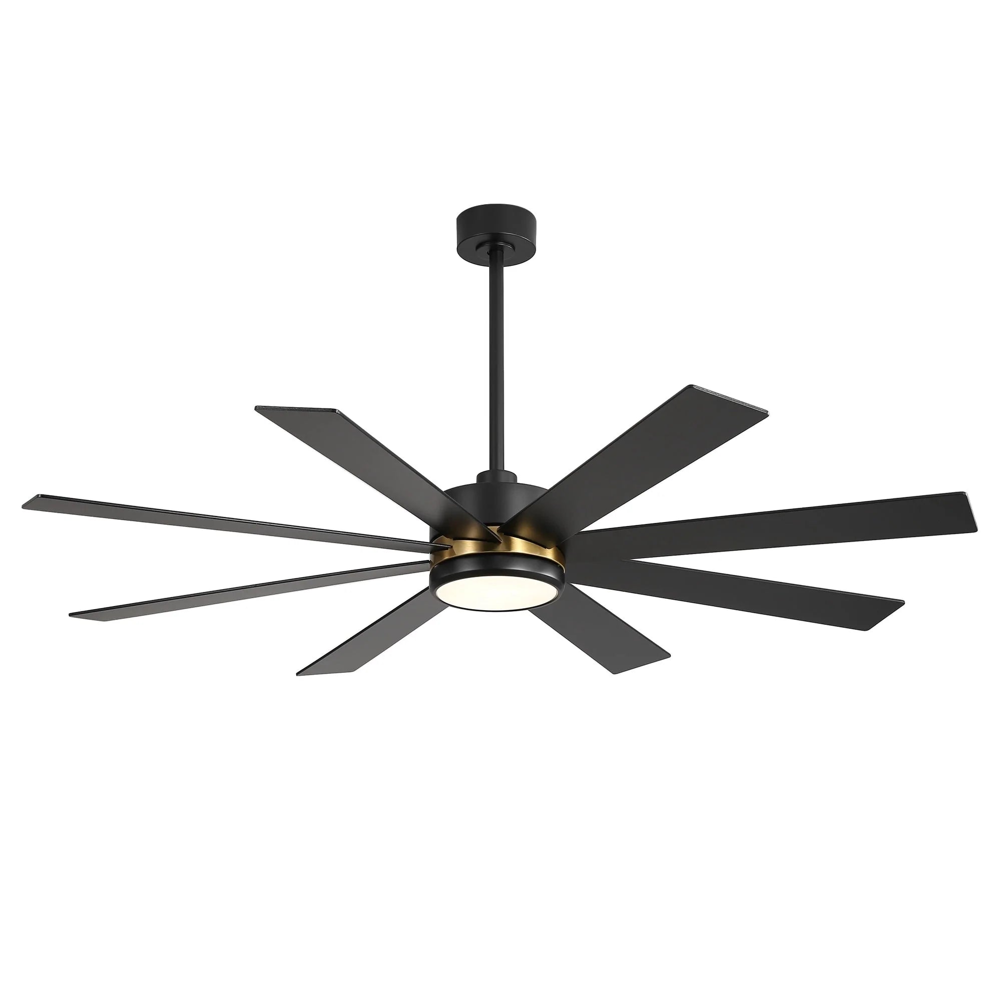 65 Inch 8-Blade Black LED Ceiling Fan with Light and Remote – Image 79