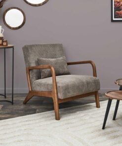 Alternative view of HOME DECO FACTORY, HD0348, Fauteuil Salon Cotele Scott Taupe, Softness, Mobilier, Assise, canapé et Fauteuil, 64,5x75x83,5 cm, Hauteur Assise 43 cm, Taupe