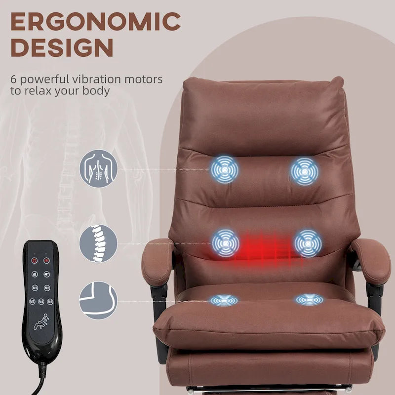 Vinsetto Microfibre Vibration Heated Reclining Massage Office Chair – Image 25