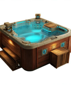 Spa extérieur en bois composite 200x200x90 cm - 6 places - LED intégrée