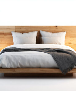 Lit double bois naturel 200x160x95 cm - Naturel - Design minimaliste contemporain
