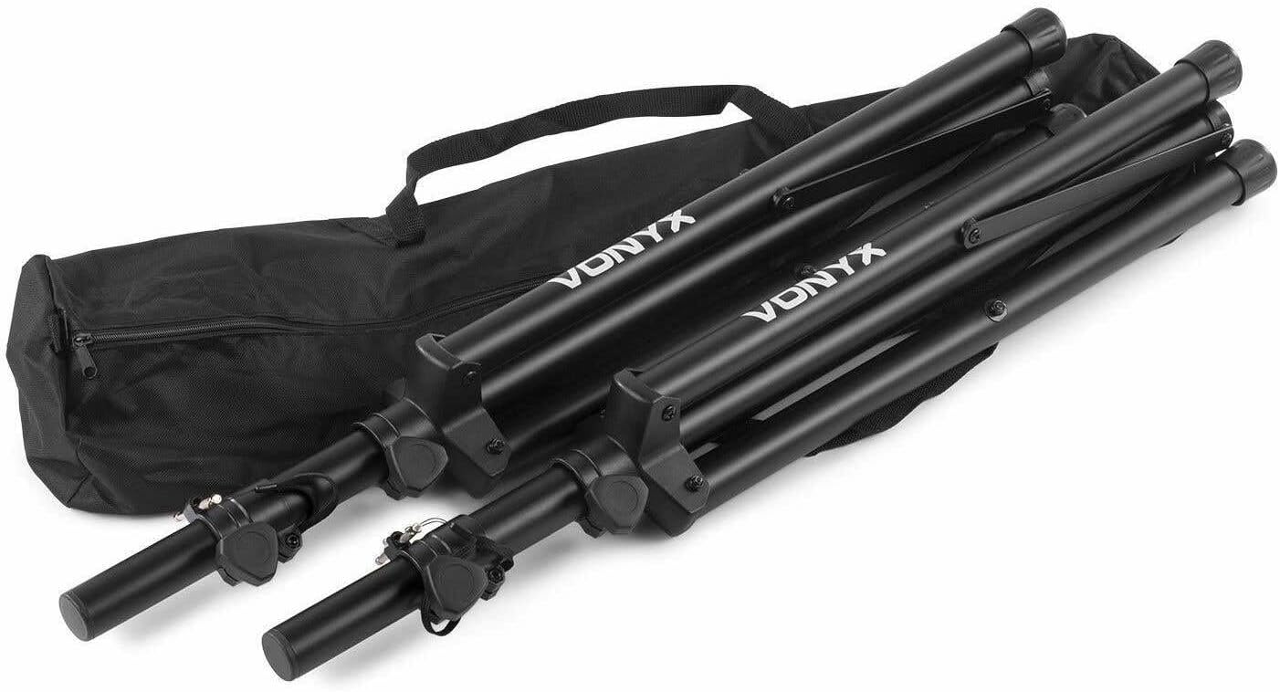 Pack Sono Complet avec Table de Mixage, 2 Enceintes Passives, Micros UHF, Câbles - 1600 Watts, Pied d'Enceines 110 à 175 cm, Bluetooth, MP3, Idéal pour Les DJ Mobiles, Groupes, Événements, Concerts – Image 8