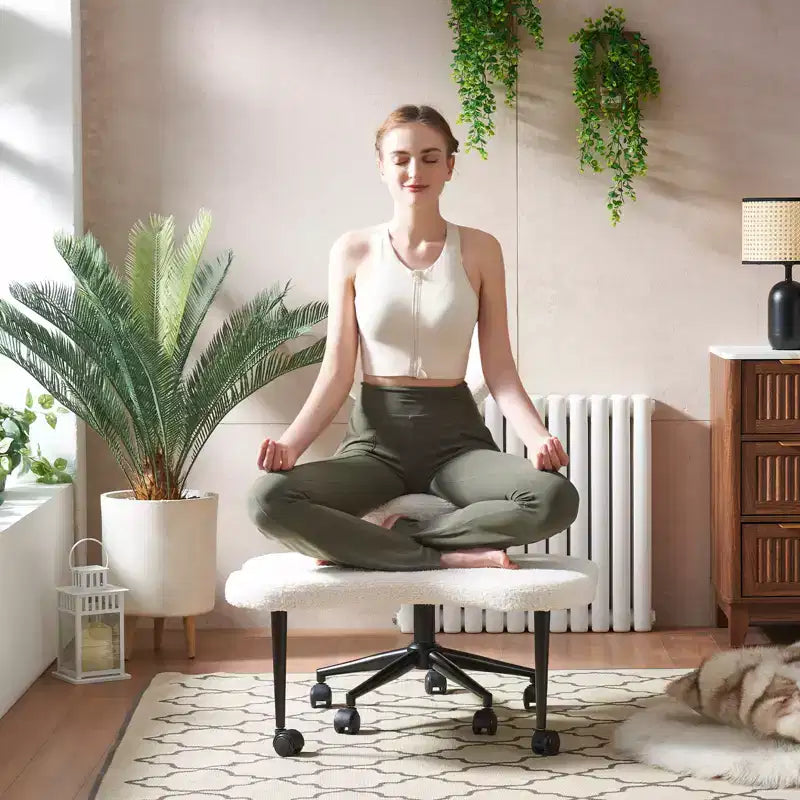 Pinmoco Ergonomic Criss Cross Office Chair, Height Adjustable Meditation Chair, 360 Swivel, Lumbar Support, Task and Office Chair, ADHD Chair – Image 16