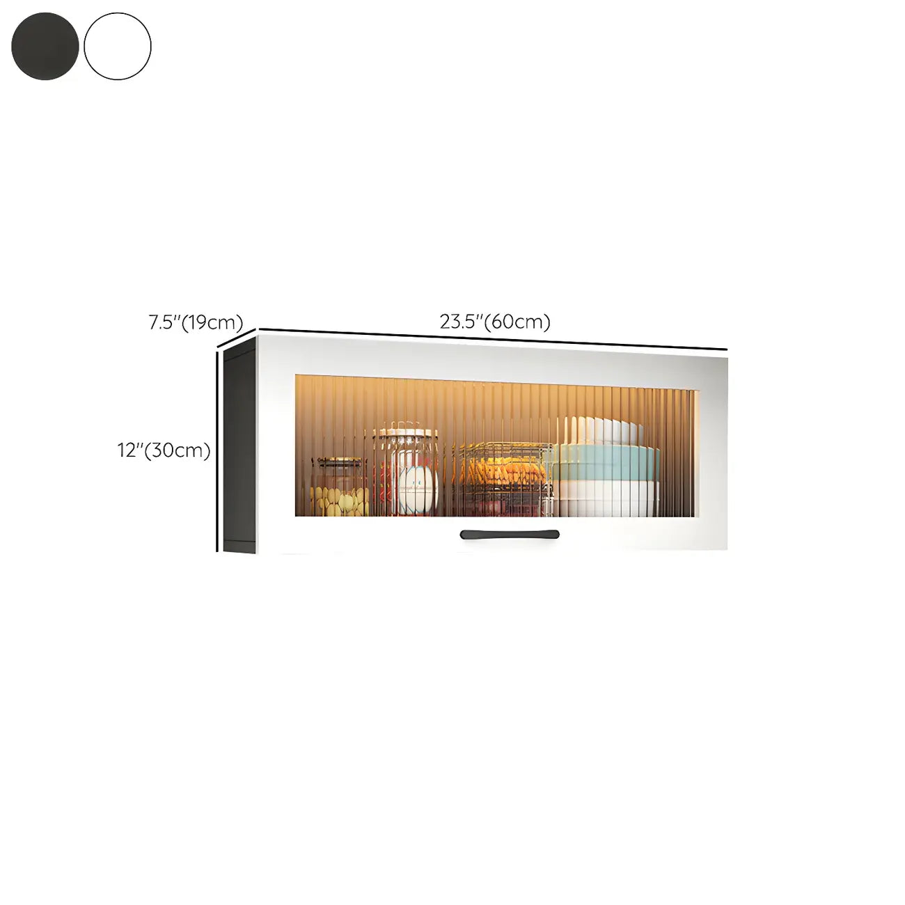 Kitchen White Wood Wall-Mounted Storage China Cabinets – Image 57