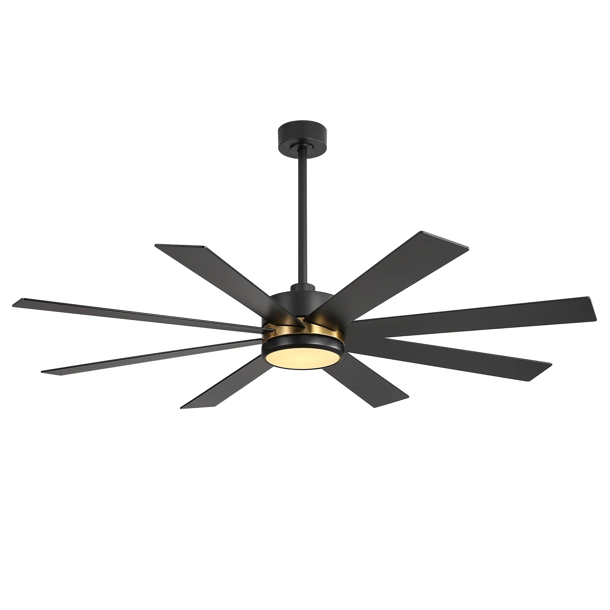 65 Inch 8-Blade Black LED Ceiling Fan with Light and Remote – Image 74