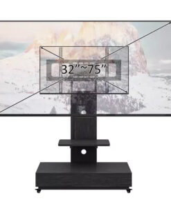Alternative view of TV Stand for 32-75 TVs, Adjustable Height Mobile TV Cart with Drawer and Wheels for Living Room, Bedroom, Offices -ModernLuxe
