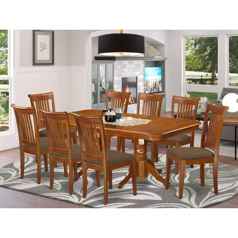 Dining Room Set Handcrafted Solid Wood Table & Chair Set with Extension Leaf – Image 2